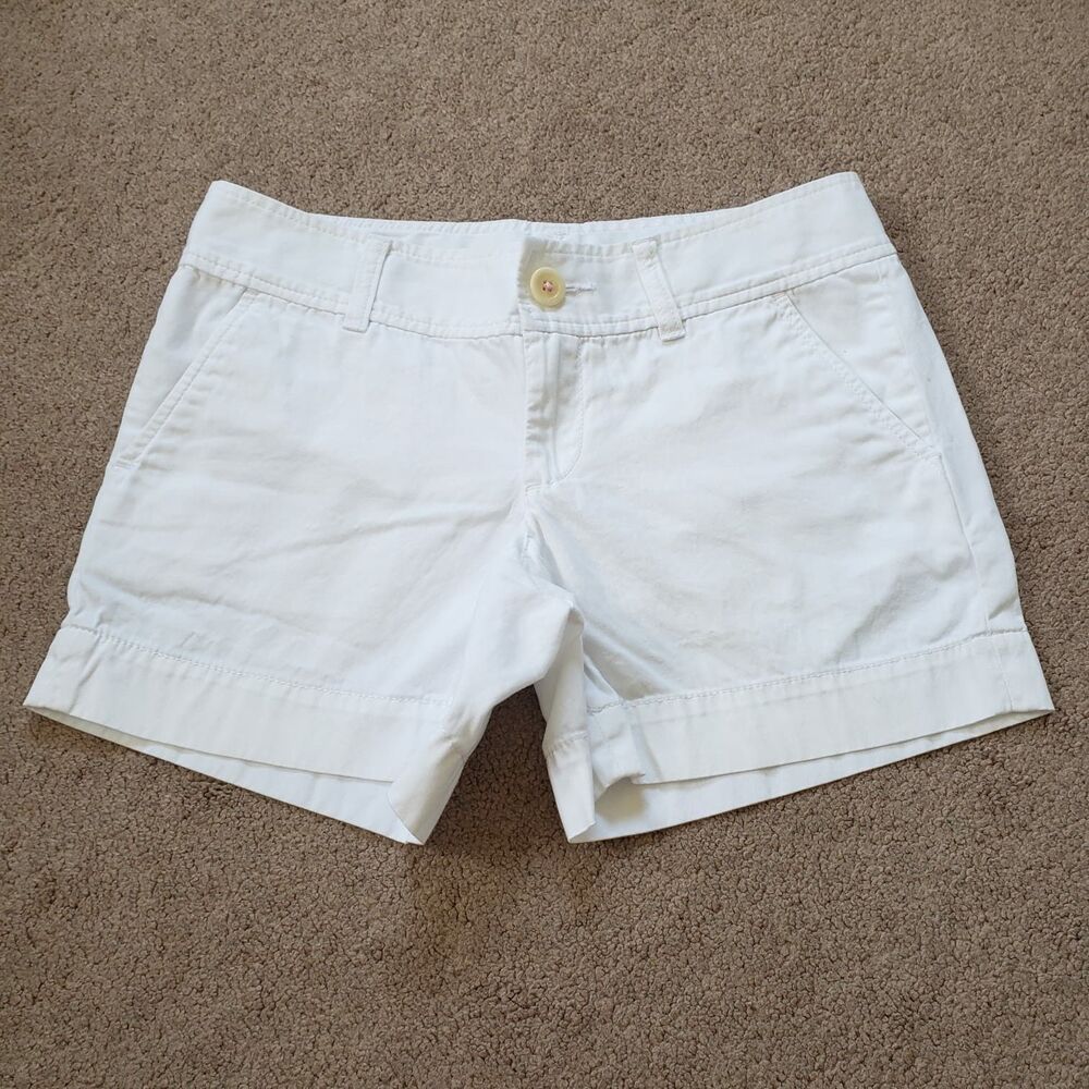 Lilly Pulitzer Callahan Cotton Chino Shorts White Size 00 Pockes Resort Cruise